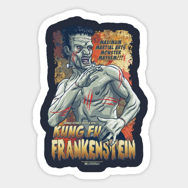 Kung Fu Frankenstein! Sticker by cs3ink